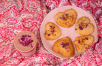 Almond Heart Cookies with Cordyceps Medicinal Mushroom and Rose