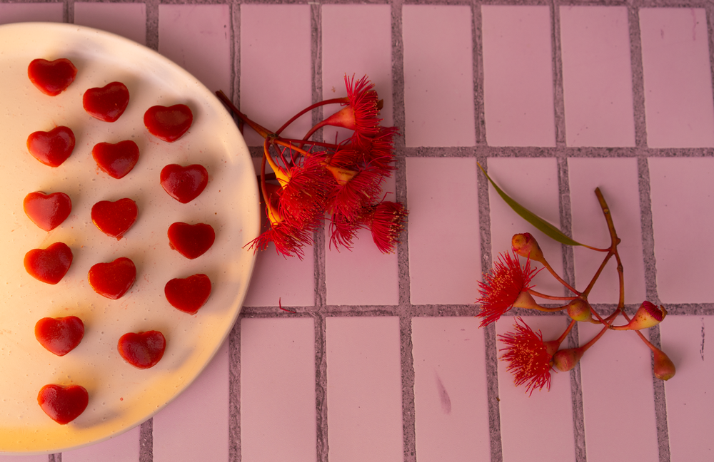 Valentine's Day Cordyceps and Raspberry Jelly Hearts