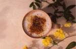 Turkey Tail Mushroom, Dandelion Root Coffee, Pink Mug, Flowers